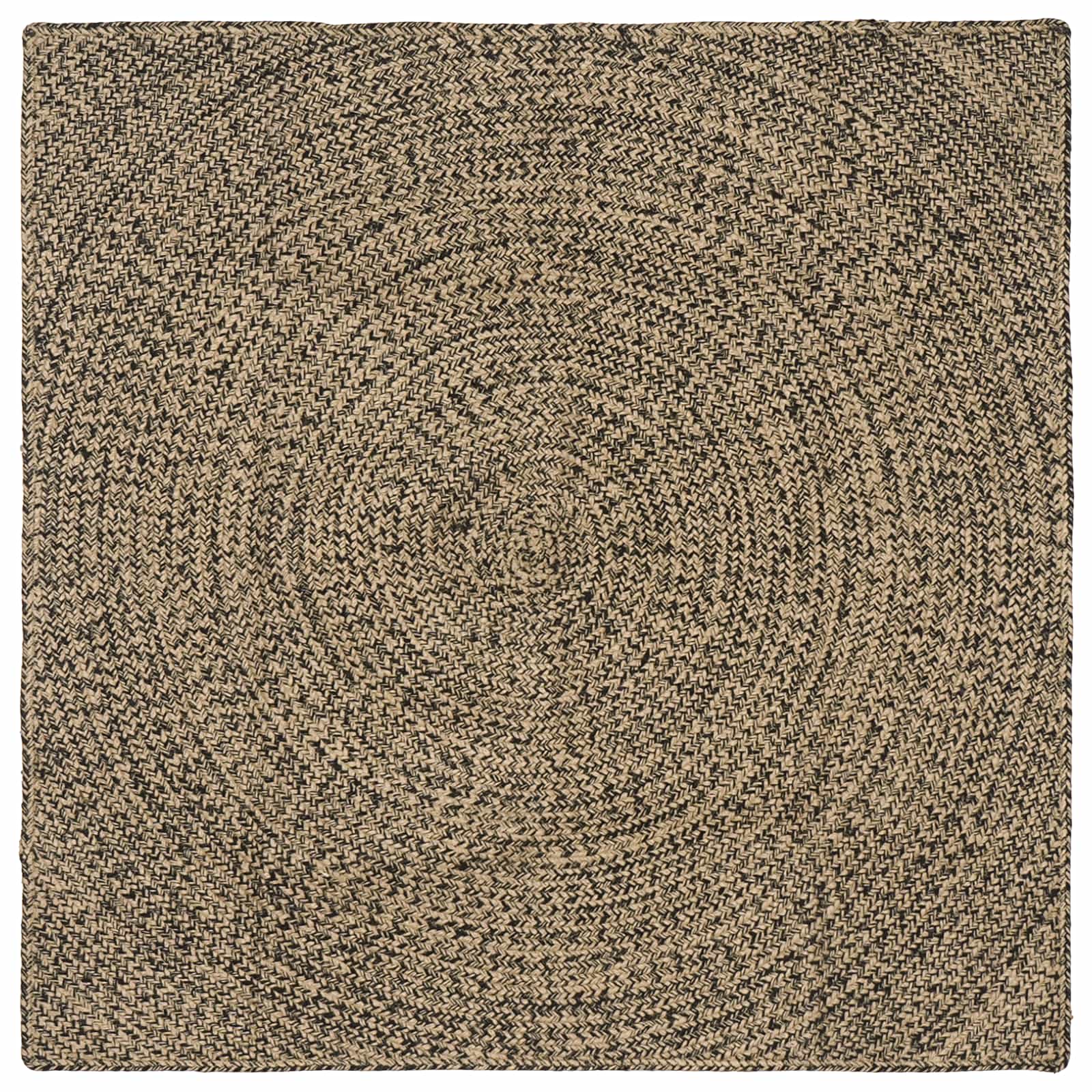 Vloerkleden Naturel en Zwart 120 x 120 cm Jute