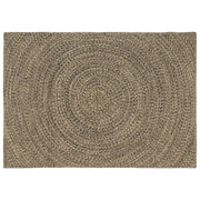 Vloerkleed jute 120x170 cm naturel zwart