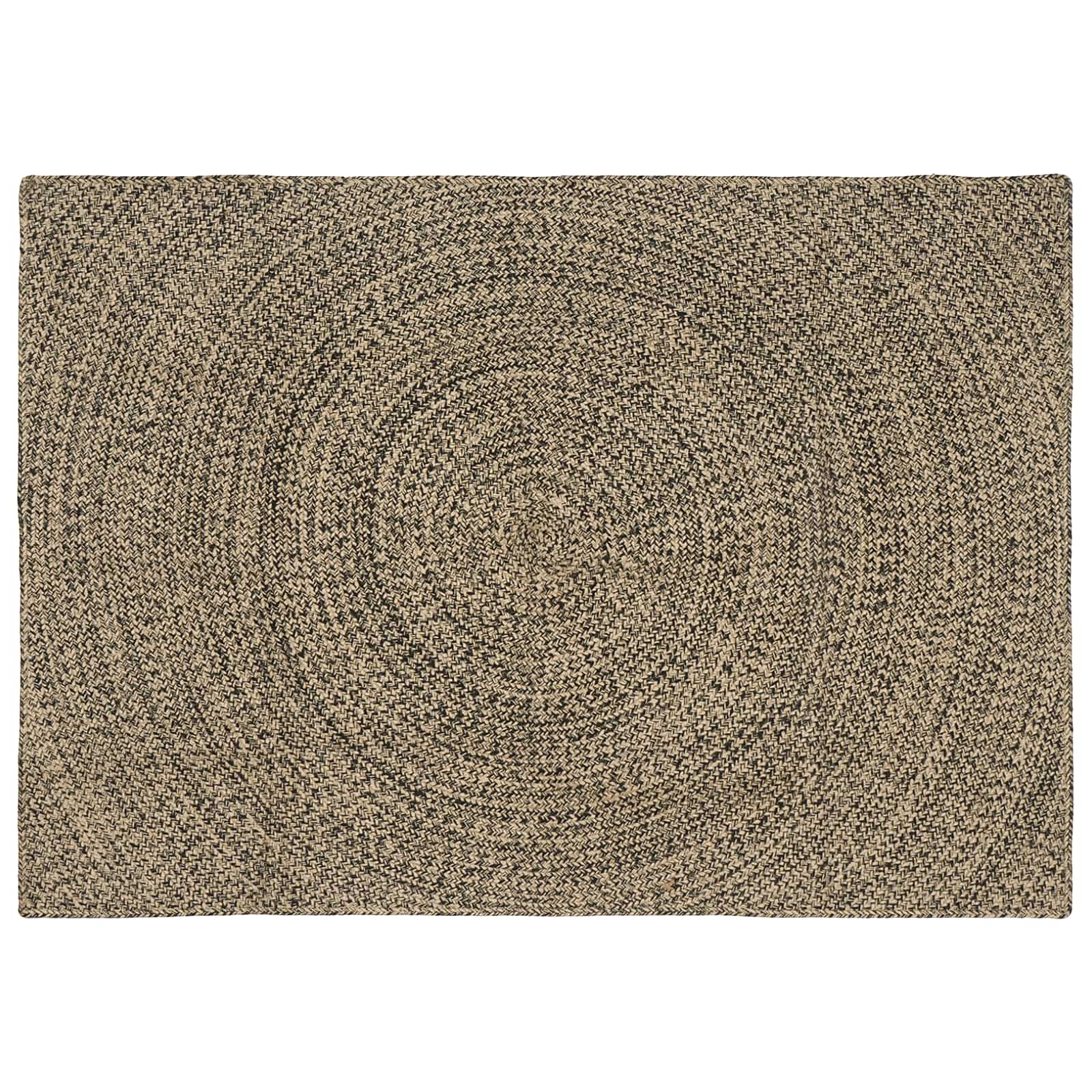 Vloerkleden Naturel en Zwart 120 x 170 cm Jute