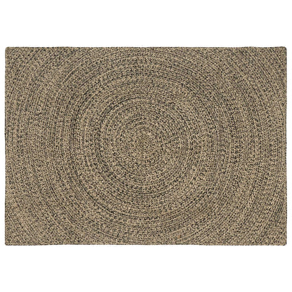 Vloerkleden Naturel en Zwart 120 x 170 cm Jute