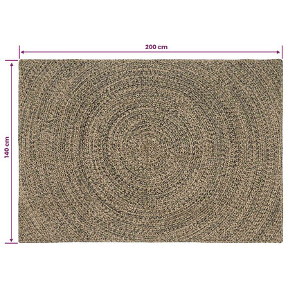 Vloerkleden Naturel en Zwart 140 x 200 cm Jute