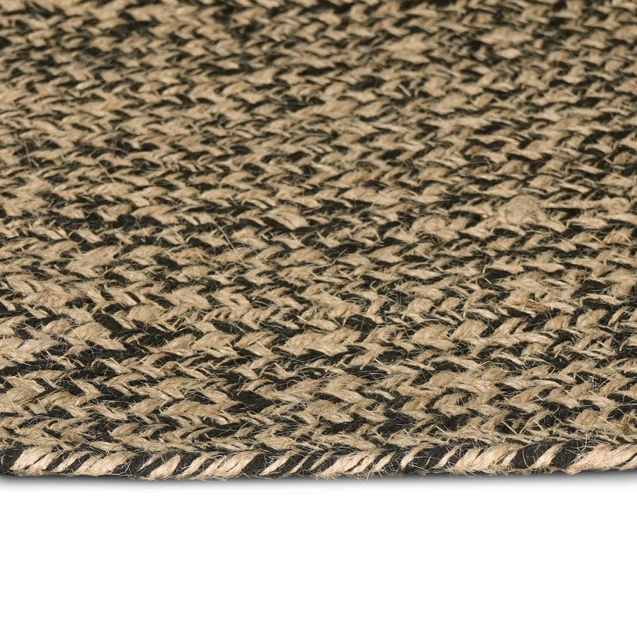 Vloerkleden Naturel en Zwart 160 x 160 cm Jute