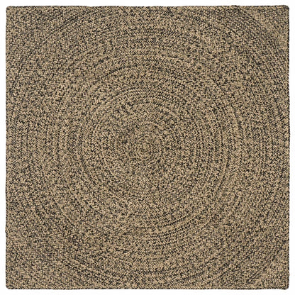 Vloerkleden Naturel en Zwart 160 x 160 cm Jute
