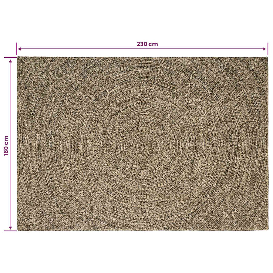 Vloerkleden Naturel en Zwart 160 x 230 cm Jute