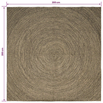 Vloerkleden Naturel en Zwart 200 x 200 cm Jute