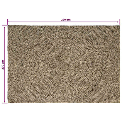 Vloerkleden Naturel en Zwart 200 x 290 cm Jute