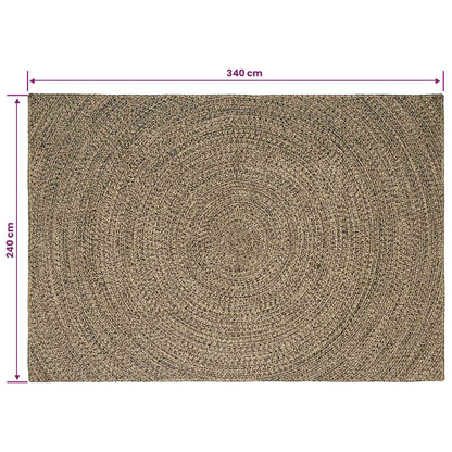 Vloerkleden Naturel en Zwart 240 x 340 cm Jute