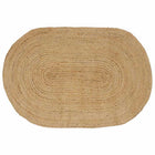 Vloerkleed ovaal 100 x 152 cm jute naturel zwart