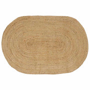 Vloerkleed ovaal 100 x 152 cm jute naturel zwart