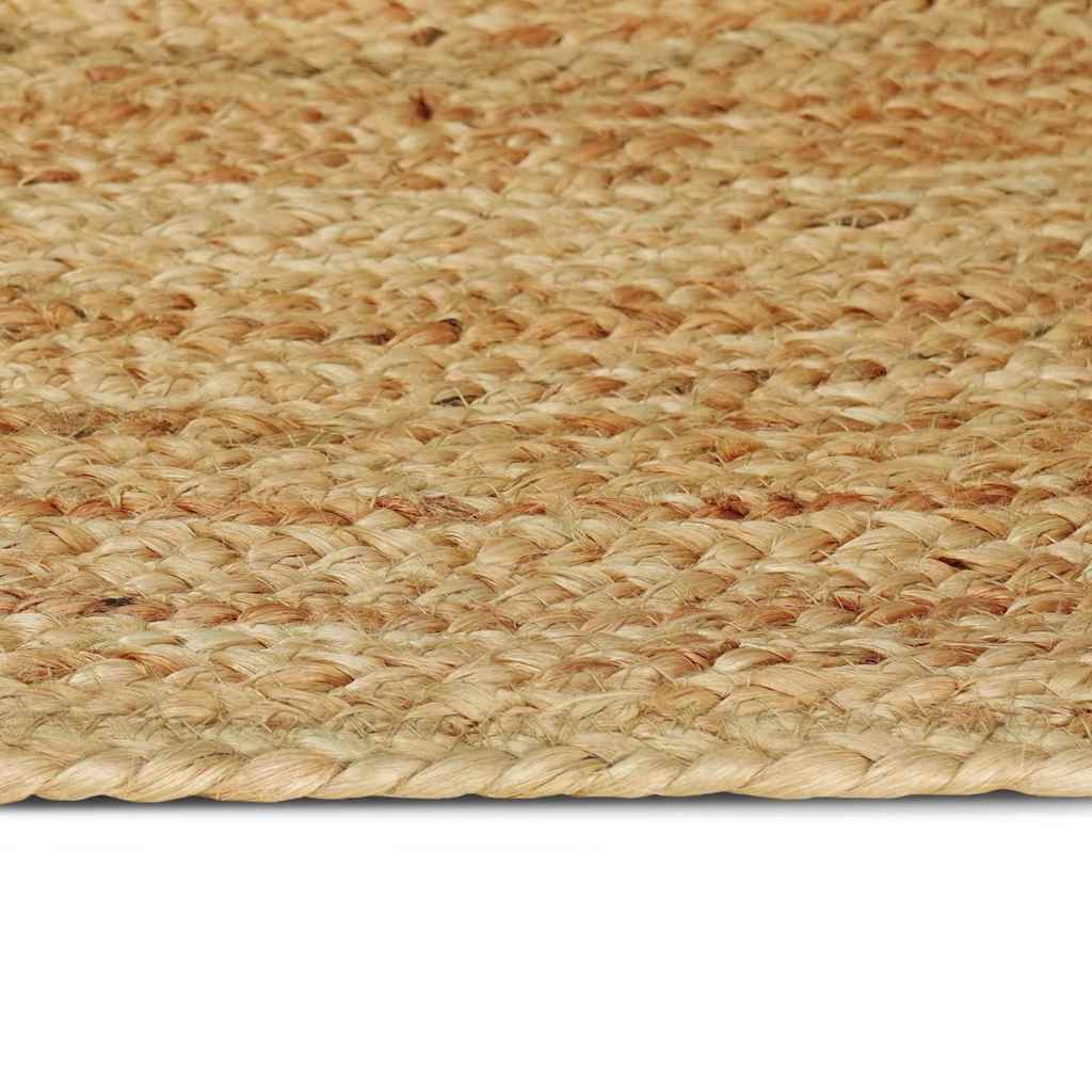 Vloerkleed Natuurlijk En Zwart 300 X 300 Cm Jute 205 x 305 cm Naturel