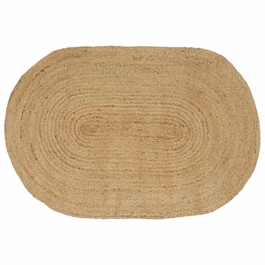 Vloerkleed Natuurlijk En Zwart 300 X 300 Cm Jute 205 x 305 cm Naturel