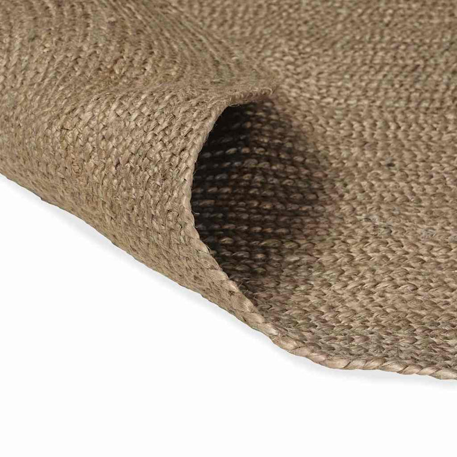 Vloerkleed Natuurlijk En Zwart 300 X 300 Cm Jute 122 x 183 cm Grijs