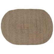 Vloerkleed ovaal grijs 122x183 cm jute