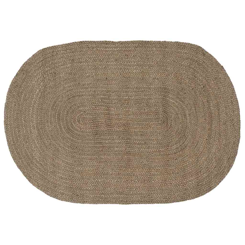 Vloerkleed Natuurlijk En Zwart 300 X 300 Cm Jute 122 x 183 cm Grijs