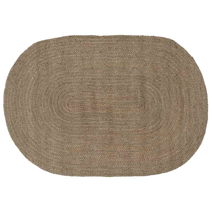 Vloerkleed Natuurlijk En Zwart 300 X 300 Cm Jute 122 x 183 cm Grijs