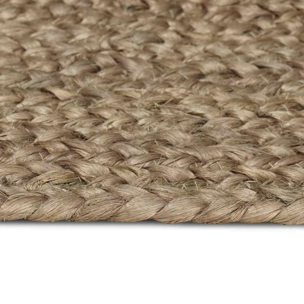 Vloerkleed Natuurlijk En Zwart 300 X 300 Cm Jute 152 x 245 cm Grijs