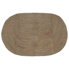 Vloerkleed ovaal grijs 152x245 cm jute