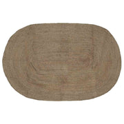 Vloerkleed ovaal grijs 152x245 cm jute