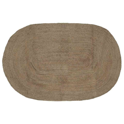 Vloerkleed Natuurlijk En Zwart 300 X 300 Cm Jute 152 x 245 cm Grijs