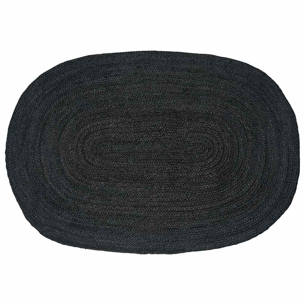 Vloerkleed Natuurlijk En Zwart 300 X 300 Cm Jute 122 x 183 cm Donkergrijs
