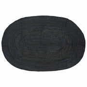 Vloerkleed ovaal 152 x 245 cm jute zwart