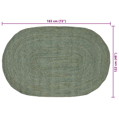 Vloerkleden Olijfgroen 122 x 183 cm Jute