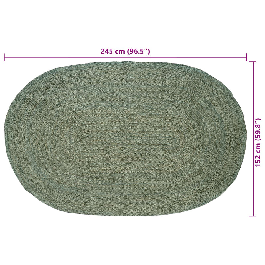Vloerkleden Olijfgroen 152 x 245 cm Jute