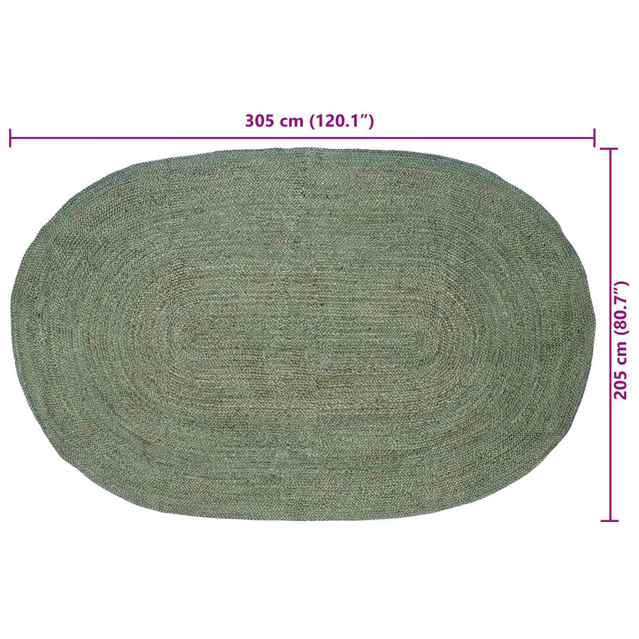Vloerkleden Olijfgroen 205 x 305 cm Jute