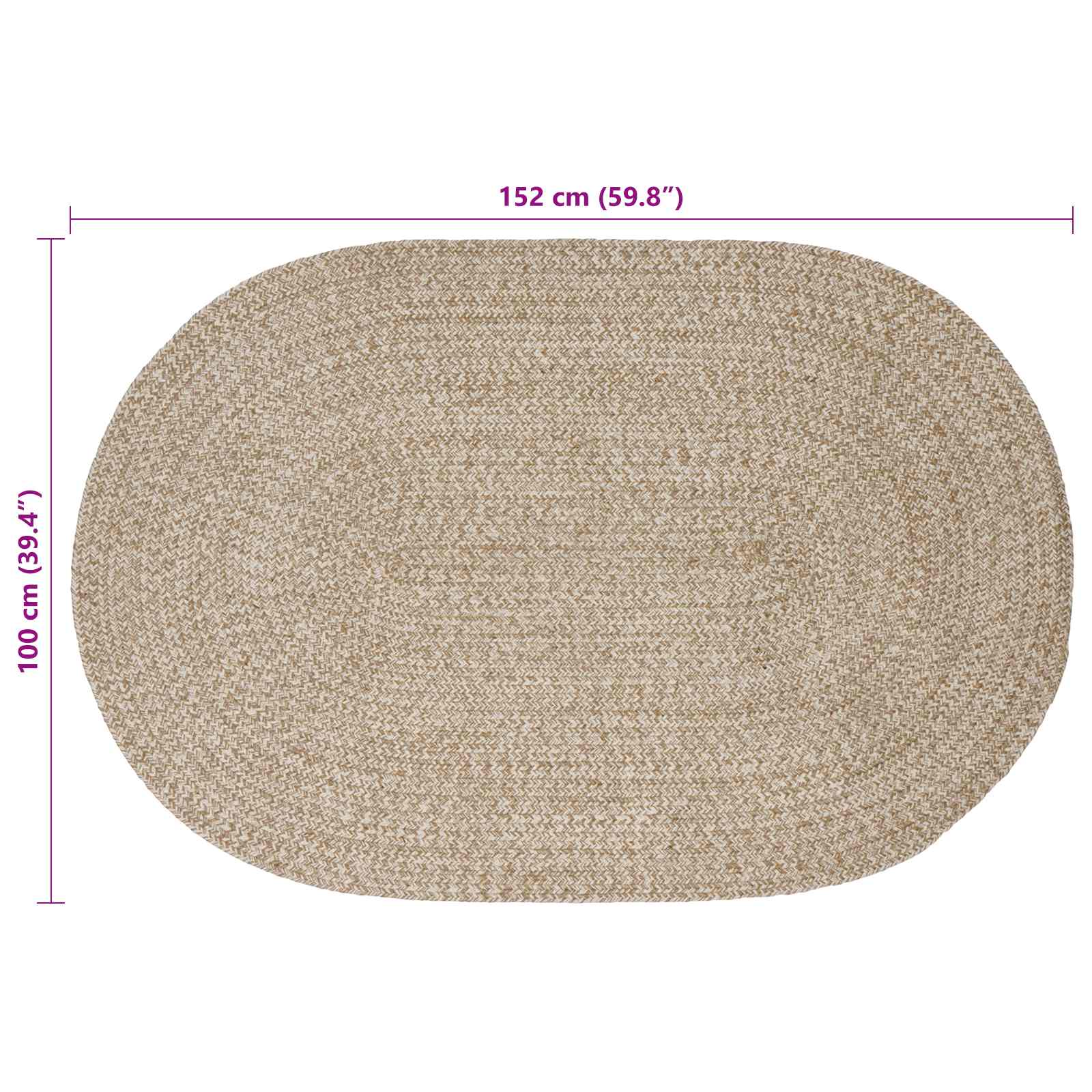 Vloerkleden Wit 100 x 152 cm Jute