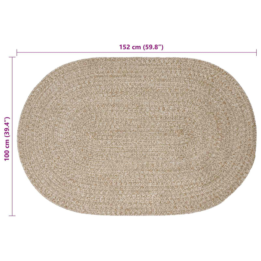 Vloerkleden Wit 100 x 152 cm Jute