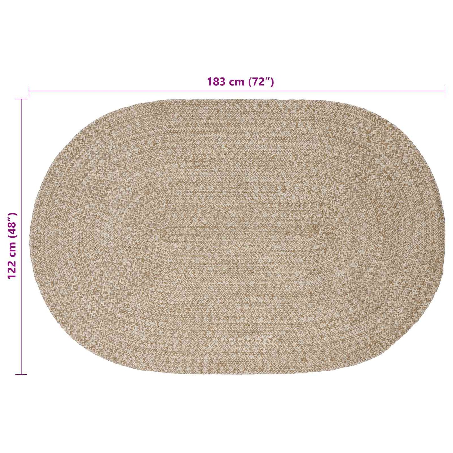 Vloerkleden Wit 122 x 183 cm Jute