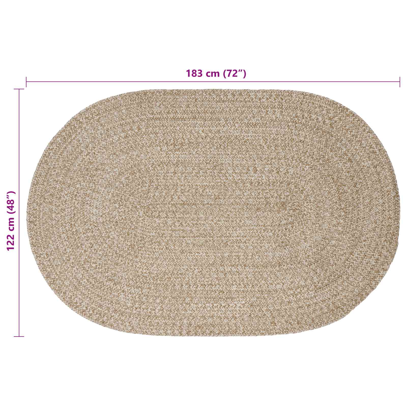 Vloerkleden Wit 122 x 183 cm Jute