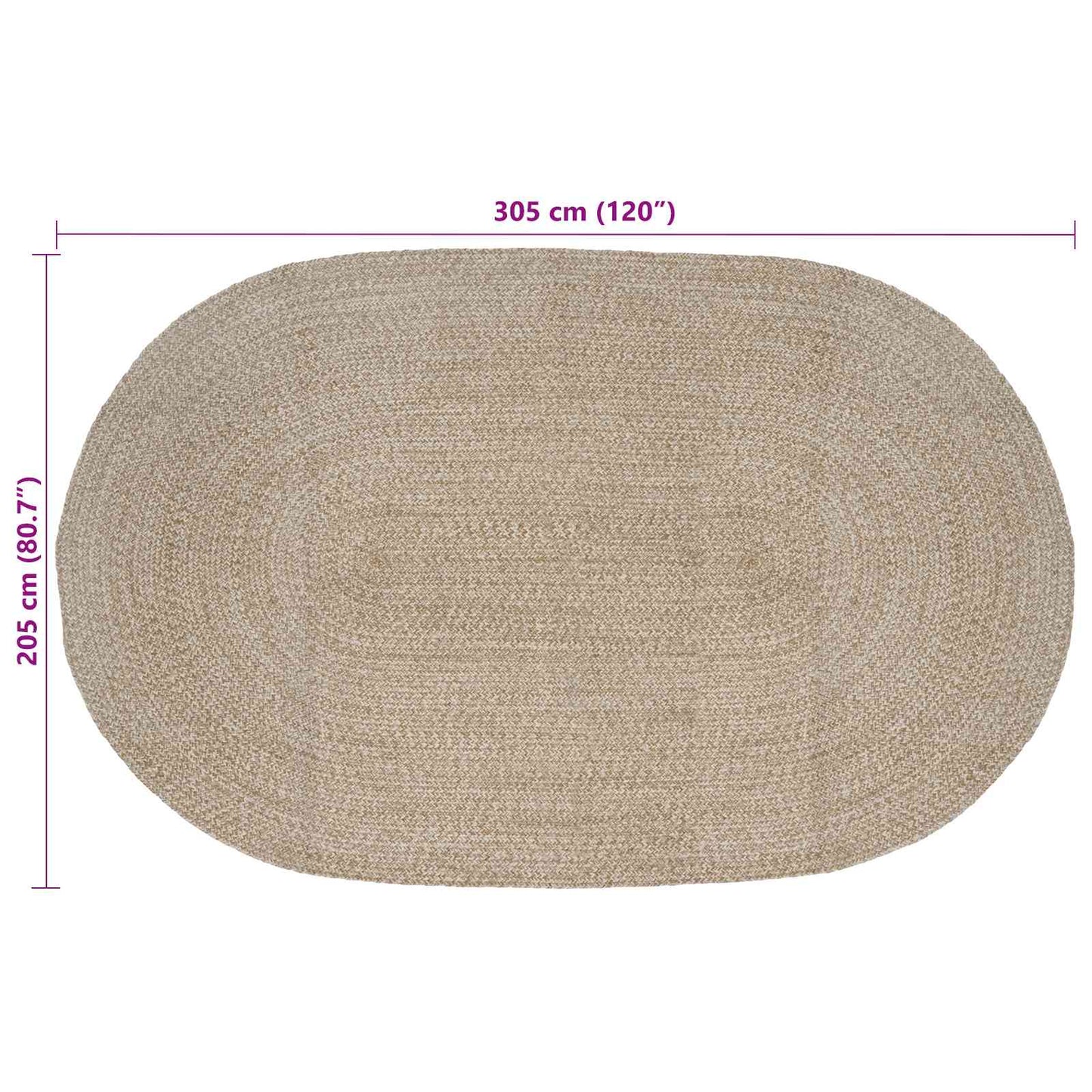 Vloerkleden Wit 205 x 305 cm Jute