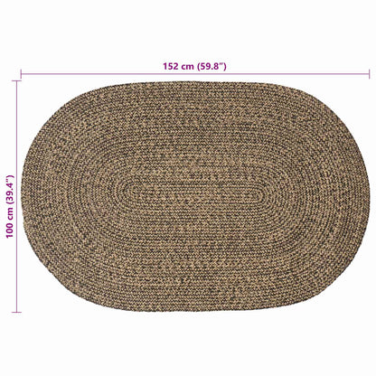 Vloerkleden Zwart 100 x 152 cm Jute