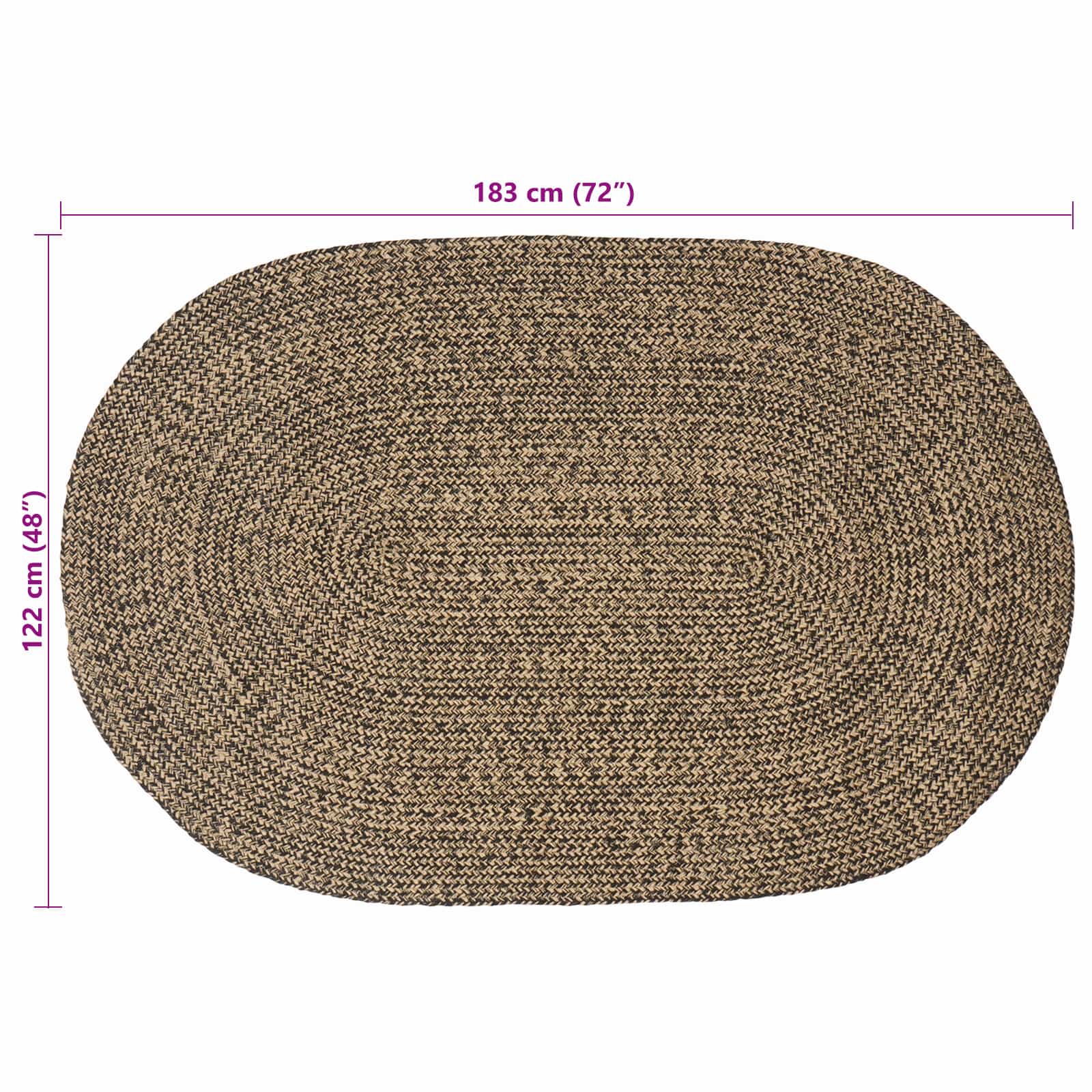 Vloerkleden Zwart 122 x 183 cm Jute