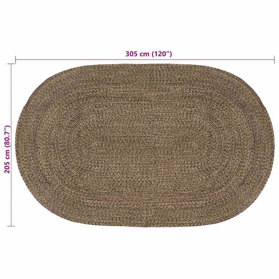 Vloerkleden Zwart 205 x 305 cm Jute