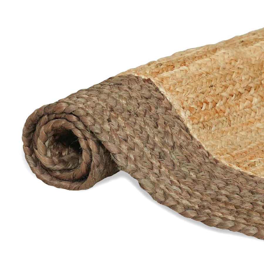 Vloerkleden Rechthoekig Natuurlijk en Grijs 60 x 250 cm Jute