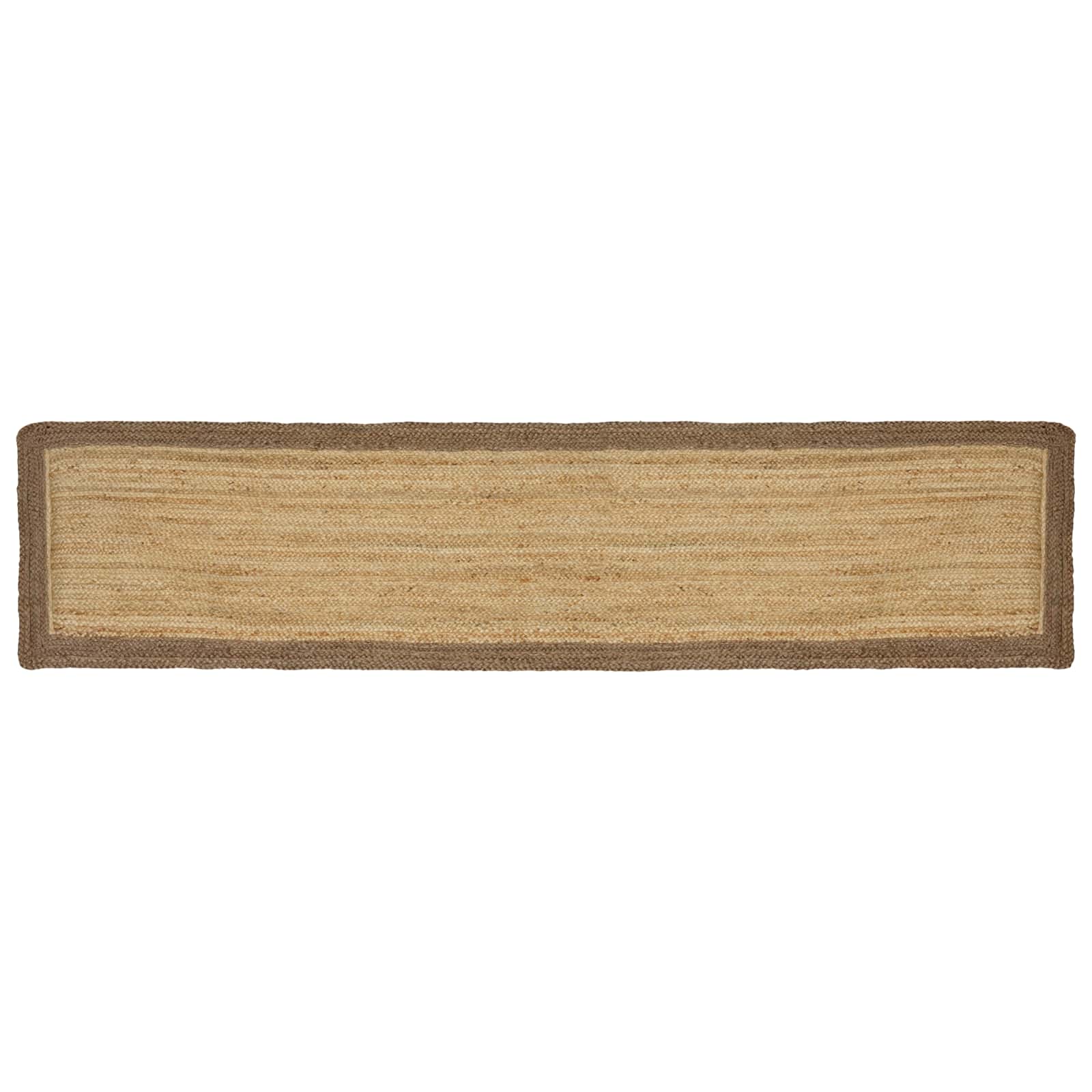 Vloerkleden Rechthoekig Natuurlijk en Grijs 60 x 250 cm Jute