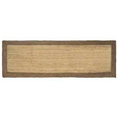 Vloerkleden Rechthoekig Natuurlijk en Grijs 80 x 250 cm Jute