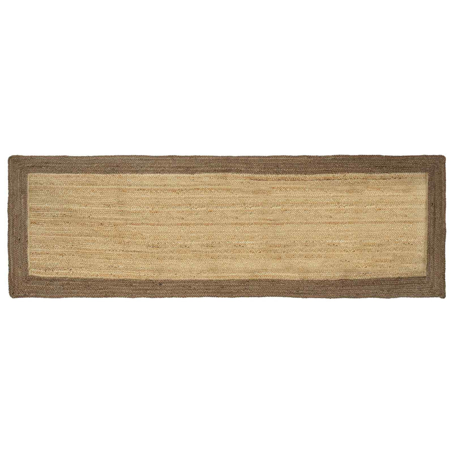 Vloerkleden Rechthoekig Natuurlijk en Grijs 80 x 250 cm Jute