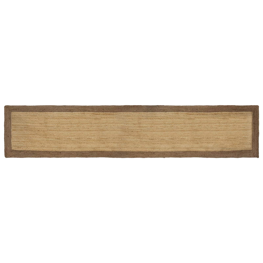 Vloerkleden Rechthoekig Natuurlijk en Grijs 80 x 400 cm Jute