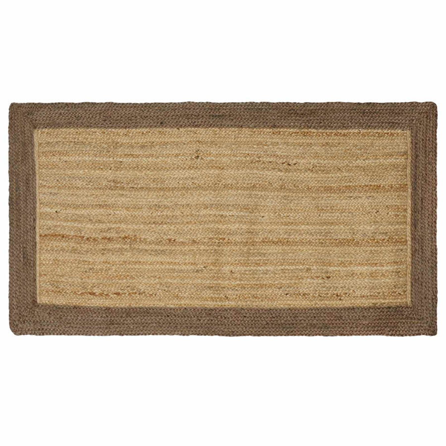 Vloerkleden Rechthoekig Natuurlijk en Grijs 100 x 200 cm Jute