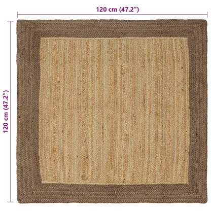 Vloerkleden Rechthoekig Natuurlijk en Grijs 120 x 120 cm Jute