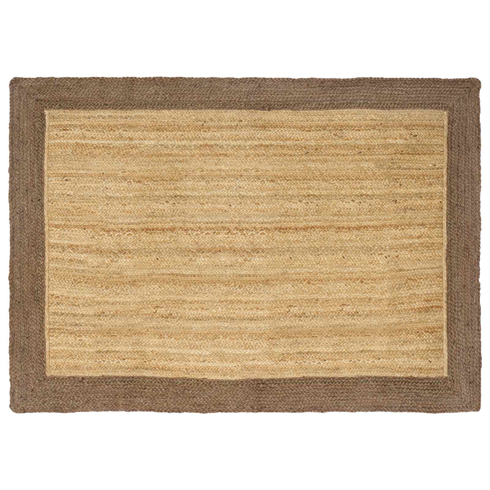 Vloerkleden Rechthoekig Natuurlijk en Grijs 140 x 200 cm Jute