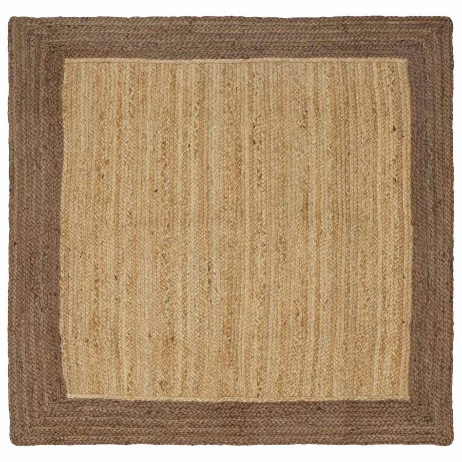 Vloerkleden Rechthoekig Natuurlijk en Grijs 160 x 160 cm Jute
