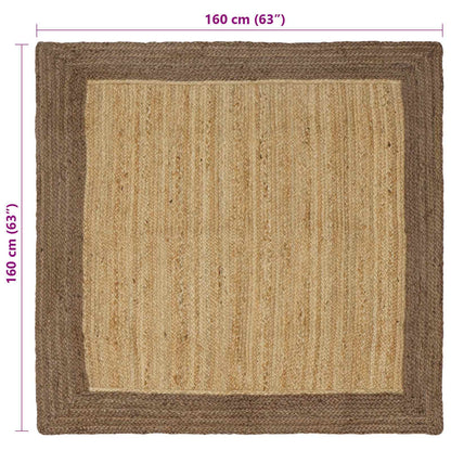 Vloerkleden Rechthoekig Natuurlijk en Grijs 160 x 160 cm Jute