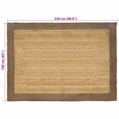 Vloerkleden Rechthoekig Natuurlijk en Grijs 160 x 230 cm Jute