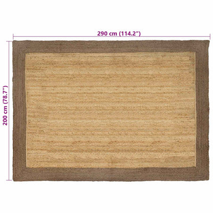 Vloerkleden Rechthoekig Natuurlijk en Grijs 200 x 290 cm Jute