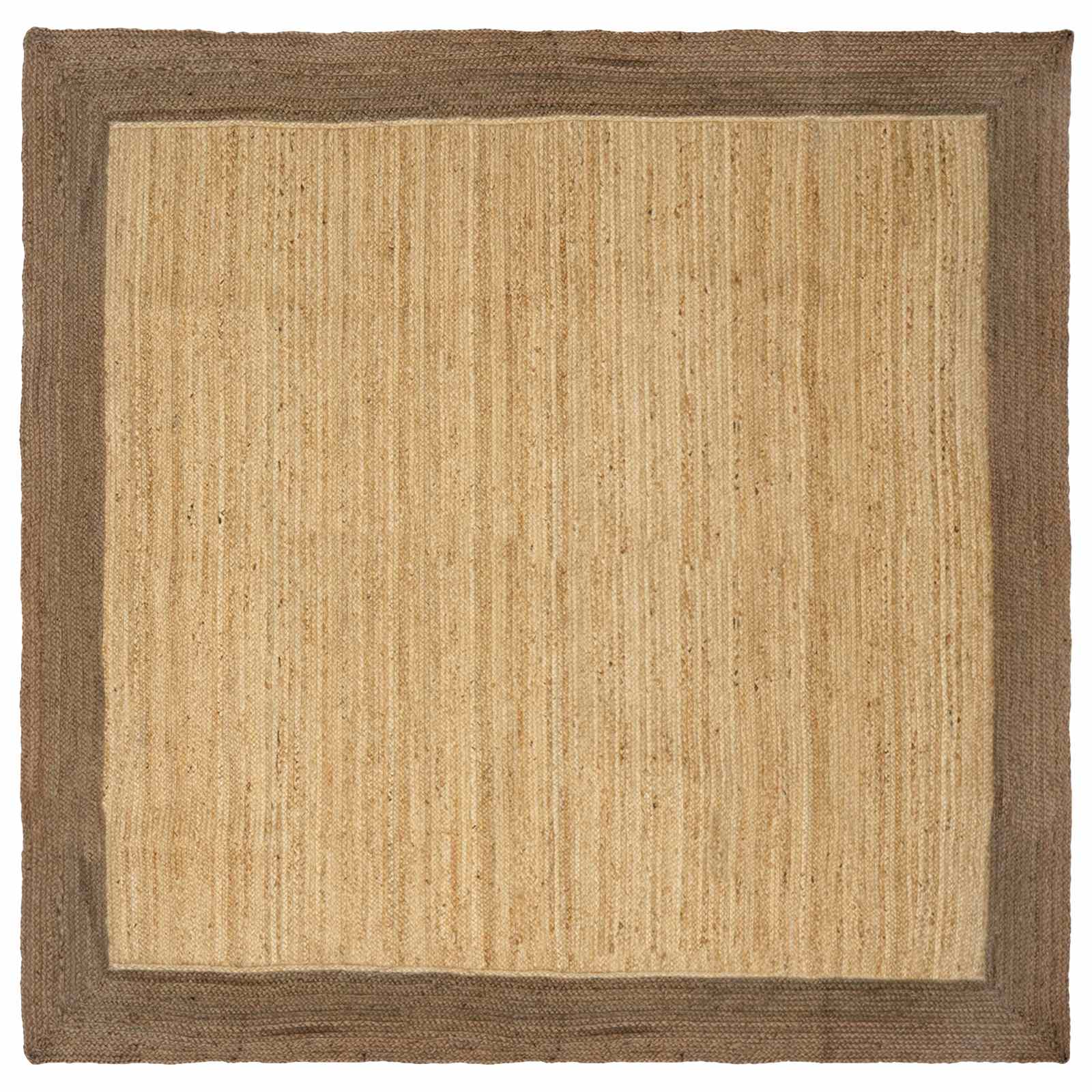 Vloerkleden Rechthoekig Natuurlijk en Grijs 240 x 240 cm Jute