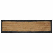 Vloerkleed jute 60 x 200 cm naturel donkergrijs